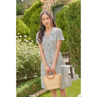 Đầm cài nút cổ V DA0308