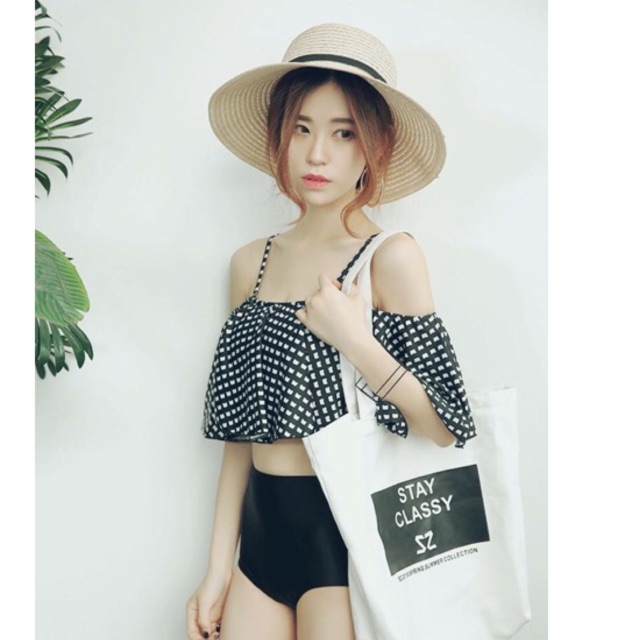 (Có sẵn) Bikini 2 mảnh họa tiết retro, bikini vintage có ảnh thật