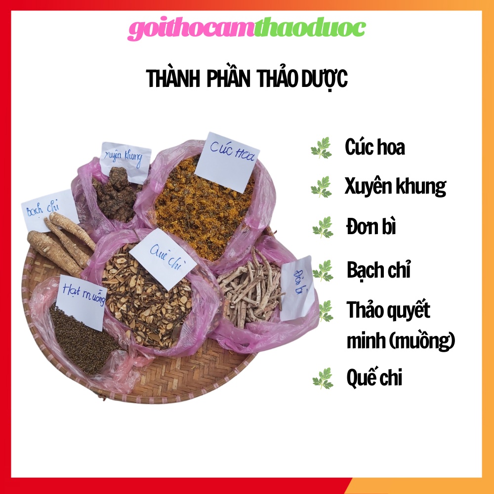 Gối tựa đầu xe oto, vải thổ cẩm, ruột thảo dược, dân tộc Thái, Mai Châu, Hòa Bình