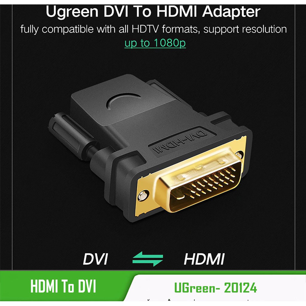 Bộ Chuyển DVI Sang HDMI Cao Cấp | UGREEN 20124 Chính Hãng