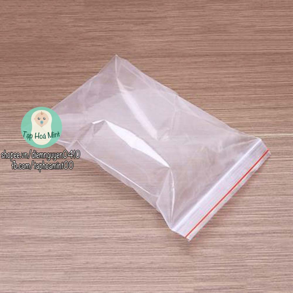 Túi zip chỉ đỏ đựng thực phẩm 100gr - Tạp hoá mint