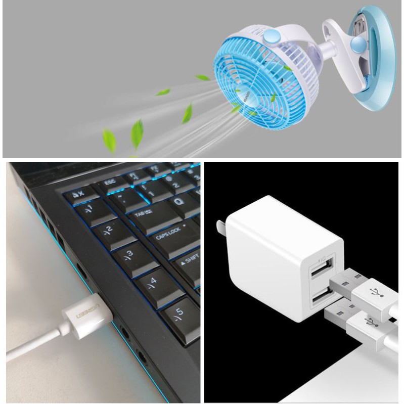 Quạt USB Để Bàn Làm Mát Không Khí| Quạt Sạc Để Bàn Không Gây Ồn Dung Lượng Pin Lớn, Nhiều Mức Độ Gió Legend Cosmos