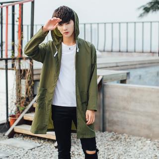 Áo khoác Nam Phiên Bản Hàn Quốc Học Sinh Giữa Chiều Dài Áo Gió Hợp Thời Trang Mỏng Mùa Xuân Áo Khoác Nam Chống Nắng Áo Khoác