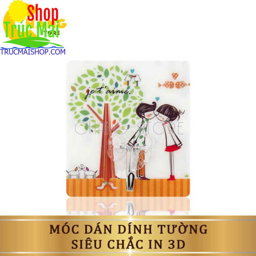 Móc Dán Tường Treo Đồ Họa Tiết 3D Siêu Dính Chịu Lực Tốt