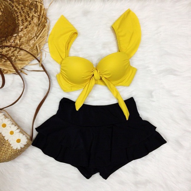 [NHIỀU MÀU] Bikini váy xoè + áo bèo cánh tiên đủ màu