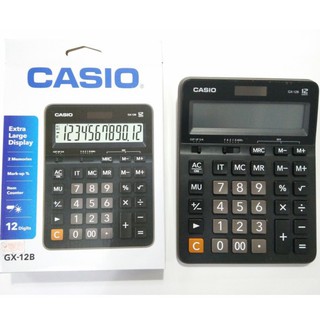 Máy Tính Để Bàn Cỡ Lớn Casio GX-12B (12 Số) Chính Hãng - Mặt Kim Loại Siêu Bền Cho Kế Toán, Thu Ngân