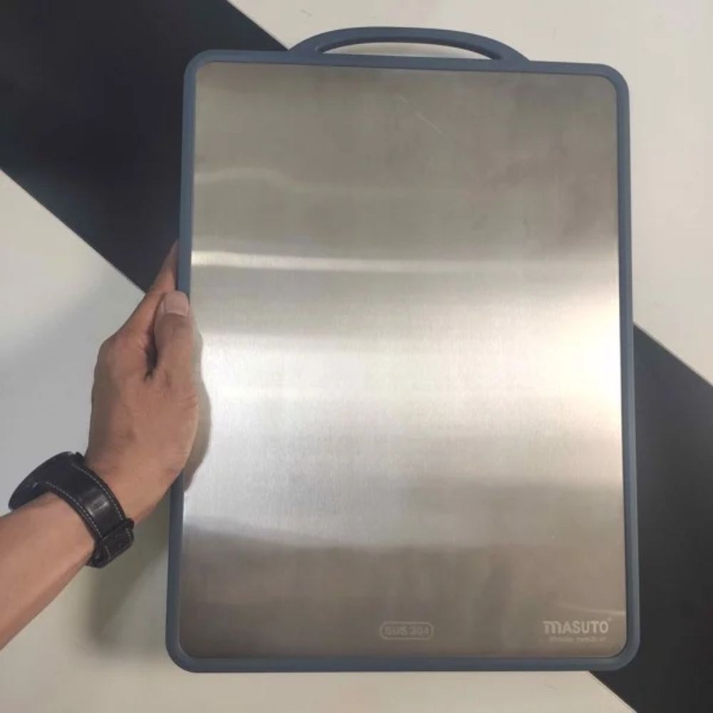 Thớt Inox 304 Cao Cấp 2 Mặt Masuto Kháng Khuẩn Chống Ẩm Mốc Rã Đông Nhanh Siêu Bền - Hàng Chính Hãng