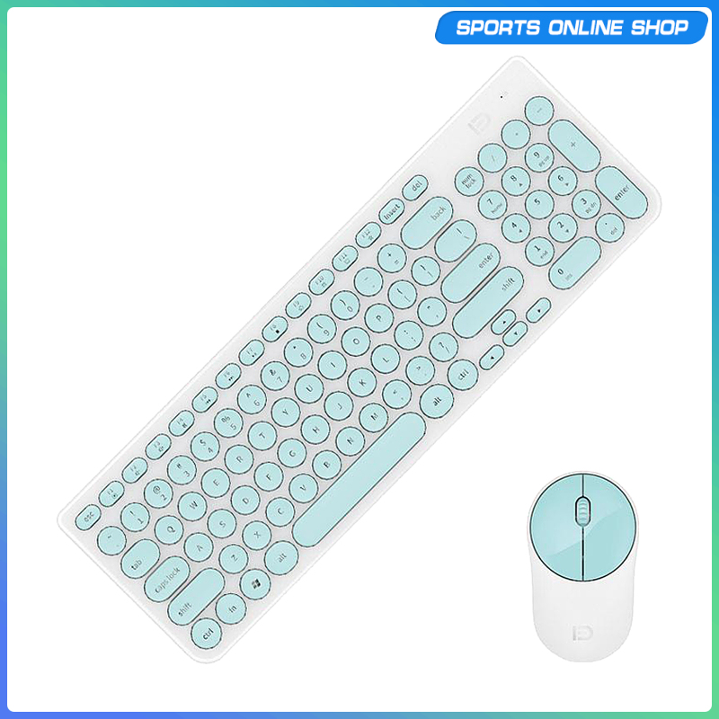 Bàn Phím Và Chuột Không Dây Tròn Mỏng 2.4g