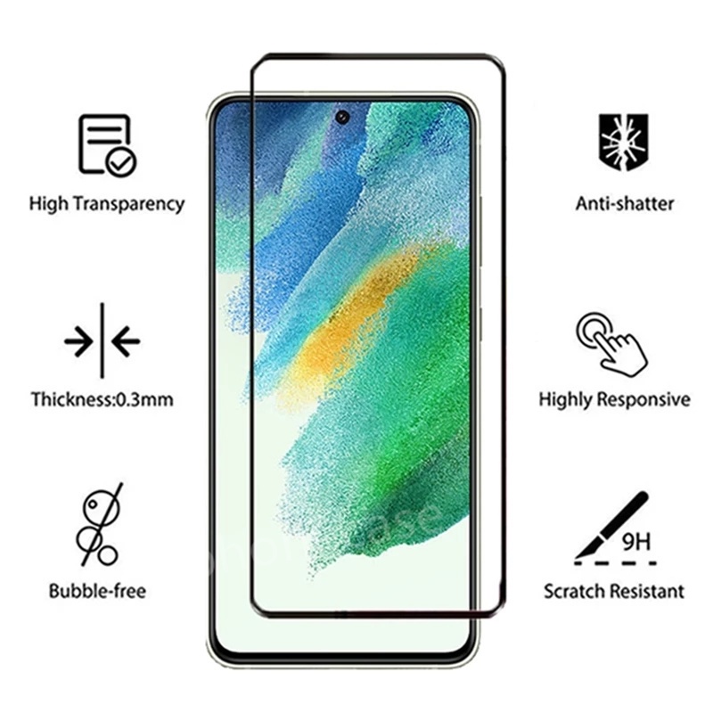 Kính Cường Lực Bảo Vệ Màn Hình 2 Trong 1 Cho Samsung Galazy S21FE 5G S21 S 21 Plus FE Ultra 4G