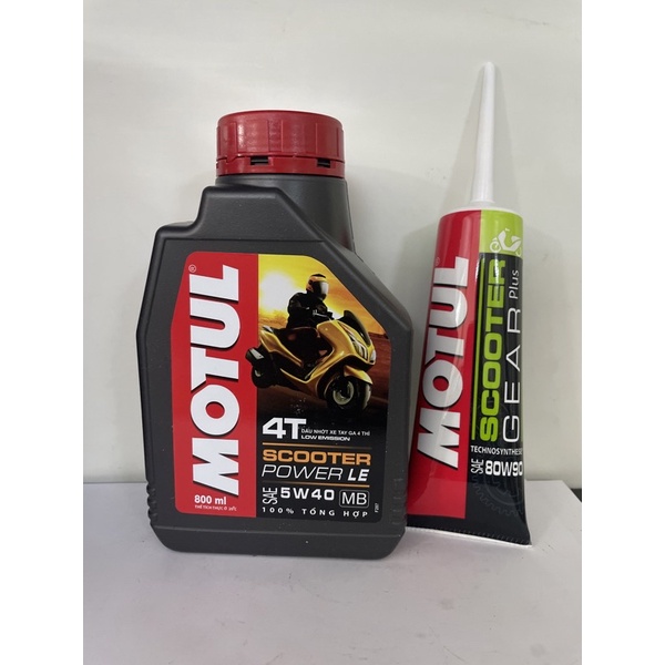 COMBO NHỚT MOTUL SCOOTER POWER LE 5W40 800ML + NHỚT HỘP SỐ (XE TAY GA)