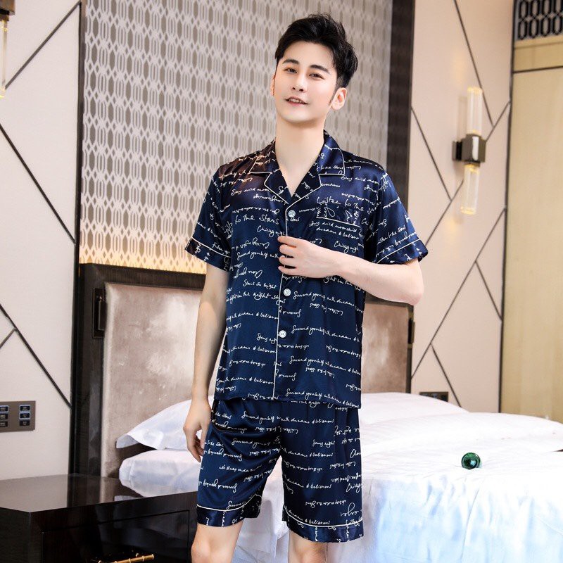 Đồ bộ pyjama mặc nhà cho nam lụa bóng cao cấp (video+ảnh thật)