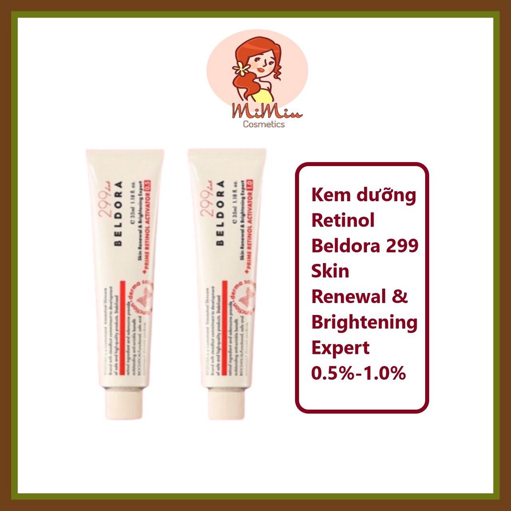 Kem dưỡng giảm mụn, phú bóng da Retinol Beldora 299 Skin Renewal & Brightening Expert 0.5%-1.0%