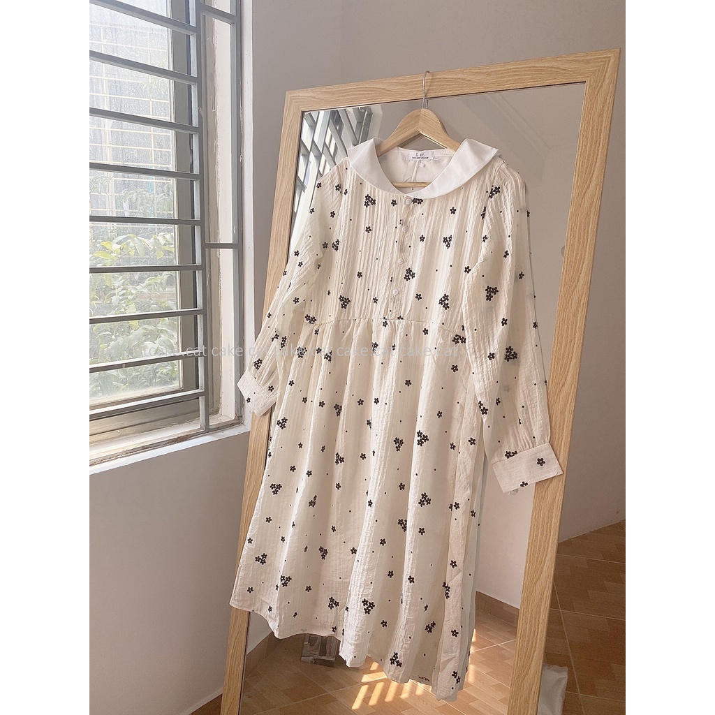 [SẴN/ VIDEO THẬT] Đầm Váy Babydoll Hoa Nhí Phối Cổ Trắng Thắt Eo Xinh | BigBuy360 - bigbuy360.vn