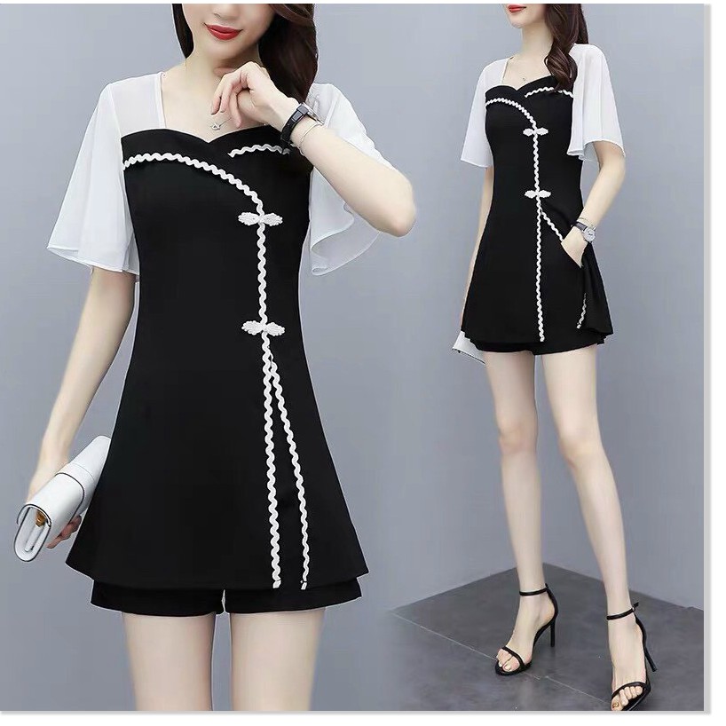 Set big Size có Size 80kg chất liệu poly 2 da phối voan CỰC XINH TÔN DÁNG SANG TRỌNG CHO CHỊ EM KOKO MI FASHION