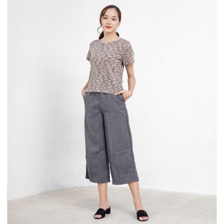 Áo thun cổ tròn nữ Callia Gee tee (Nâu/Đen)