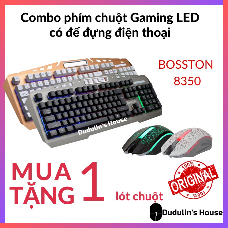 [CHÍNH HÃNG] Bộ Bàn Phím kèm Chuột có đế đựng điện thoại tặng lót chuột dành cho GAME thủ G700/ BOSSTON 8350