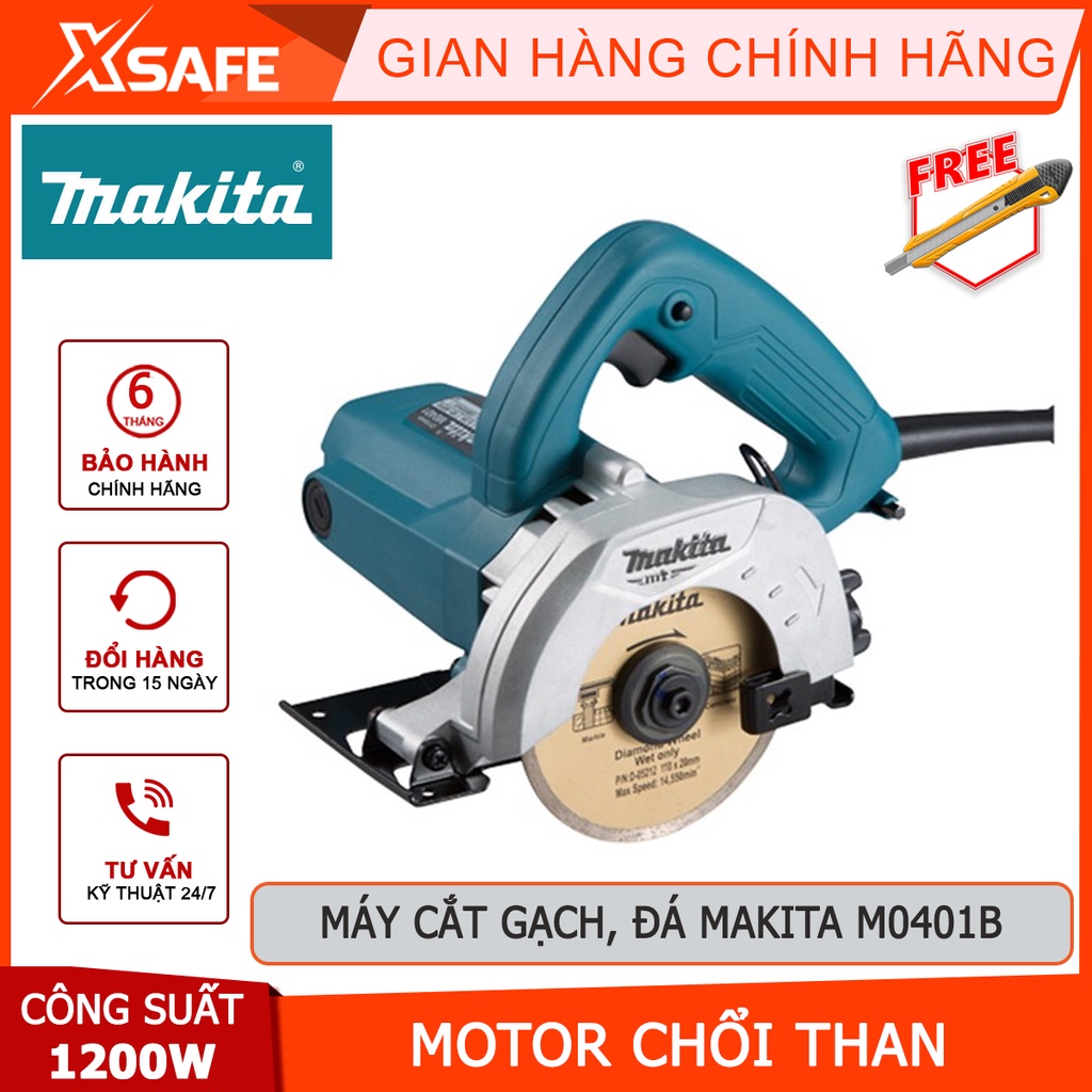 Máy cắt gạch đá MAKITA M0401B Máy cắt công suất 1200W, đường kính lưỡi 110mm, tốc độ không tải 13800v/p - [XSAFE]