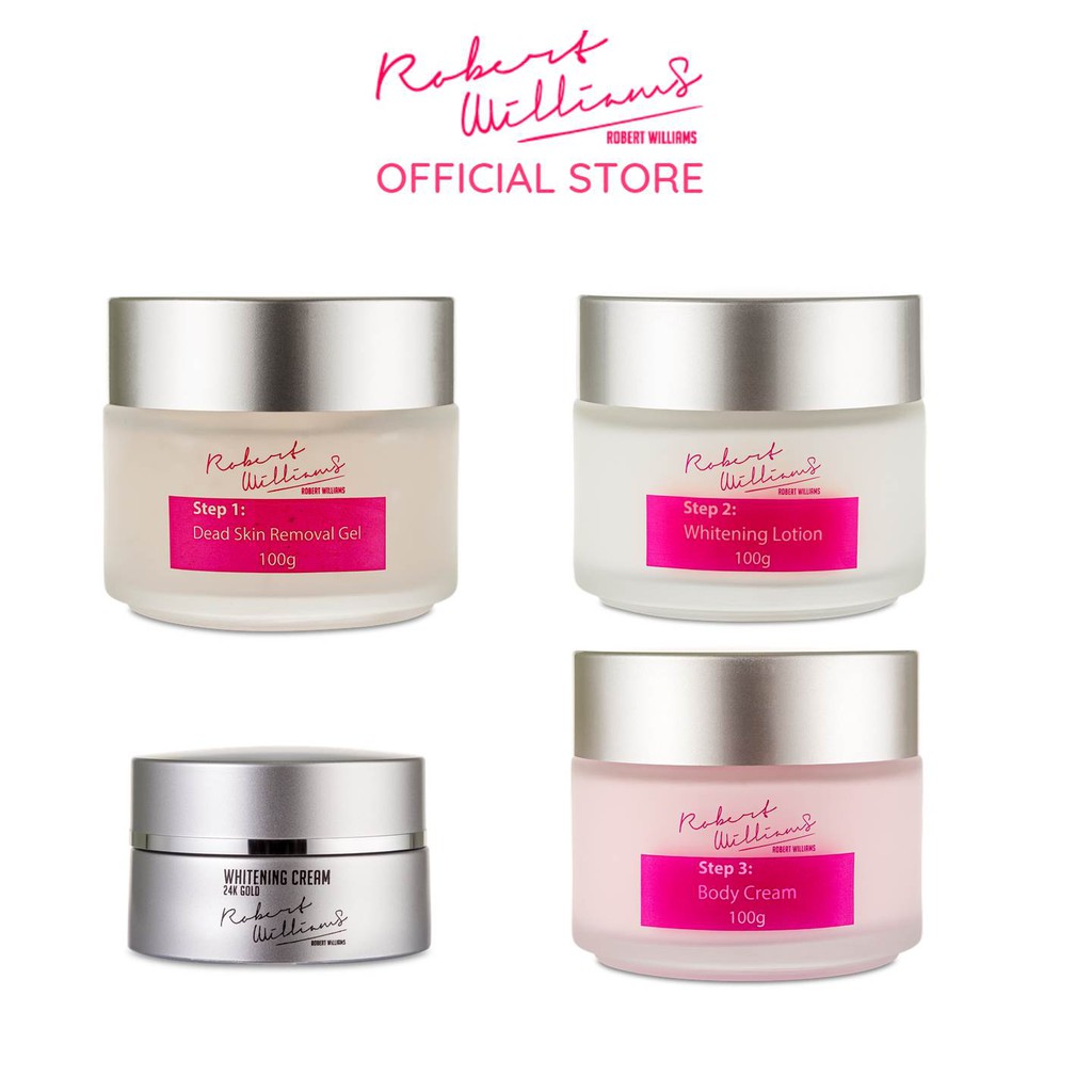 Combo dưỡng trắng da mặt Vàng 24K 20g và Bộ 3 bước HomeSpa tắm trắng 100g ROBERT WILLIAMS | BigBuy360 - bigbuy360.vn