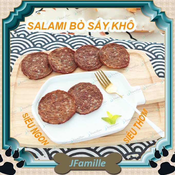 [MỚI VỀ]Đồ Ăn Vặt JFamille, Salami Bò Sấy Khô, Cung Cấp Protein, Vitamin &amp; Khoáng Chất, Tăng Cường Sức Khỏe. JF165