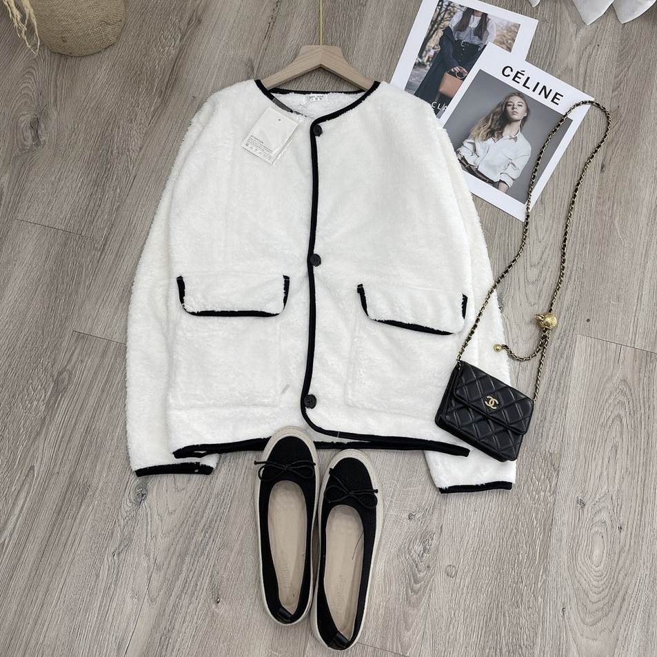 Áo khoác lông nhung, lông cừu nữ , ulzzang dáng rộng Hàn Quốc, bao mềm mịn freesize