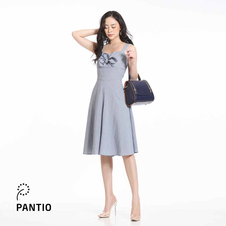 FJS5064 - Jumpsuit Dạo phố vải cotton mềm sọc caro nhỏ thiết kế hở vai - PANTIO