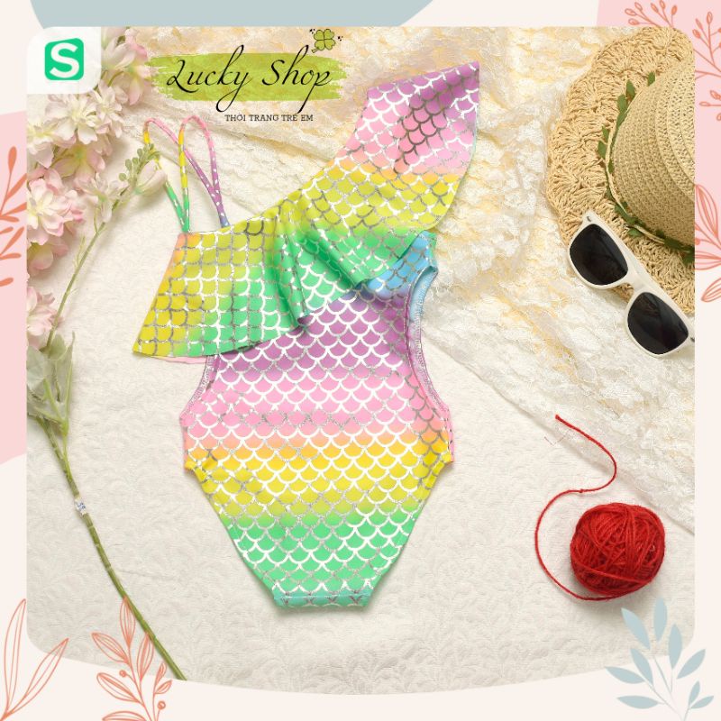 🩱👙MERMAID SWIMSUIT - BỘ BƠI BÈO LỆCH VẢY CÁ CẦU VỒNG CHO BÉ GÁI 🐟🌈