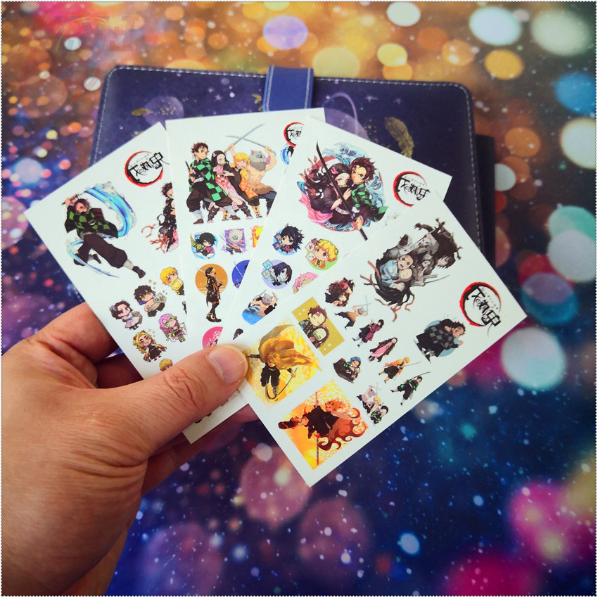 Tờ dán hình xăm tạm thời mini không thấm nước họa tiết Demon Slayer dễ thương