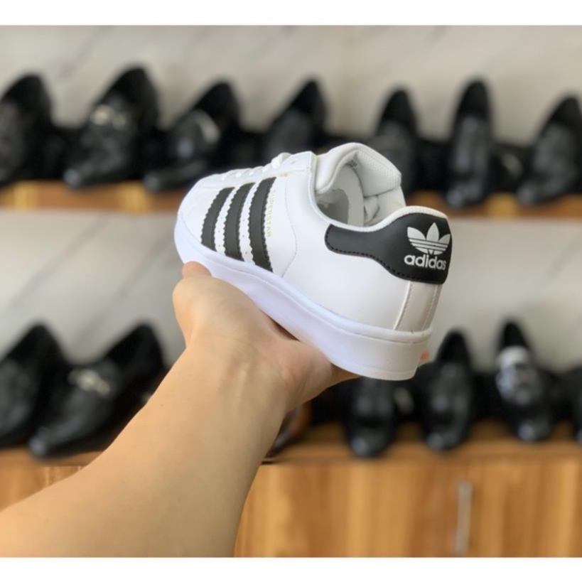 Giày adidas mũi trơn trắng 3 sọc FULL BOX