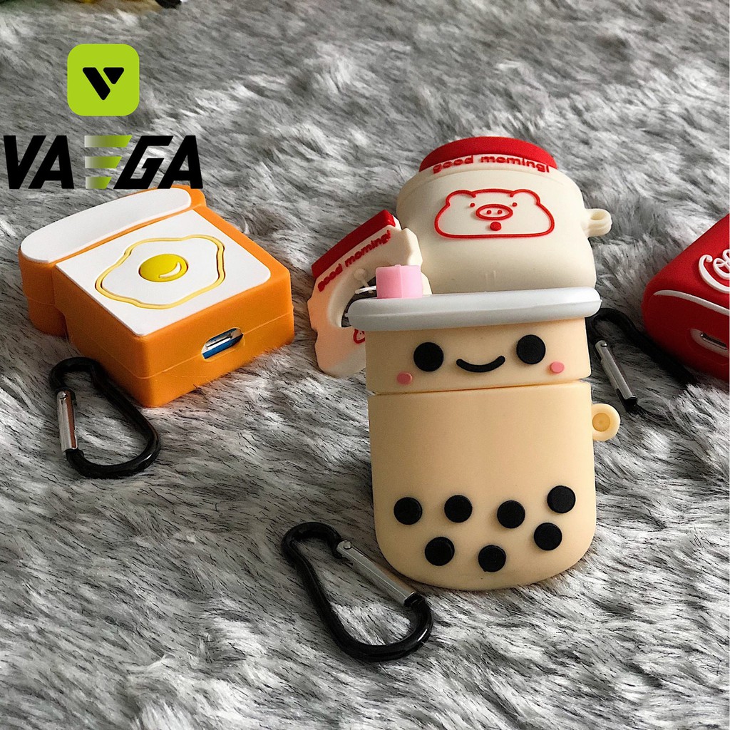 Vỏ bảo vệ tai nghe Apple Airpods 1 và 2 vỏ sạc, Loạt phim Marvel. Trái cây. hình hoạt hình, silicon TPU chống chịu