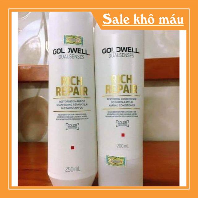 CẶP DẦU GỘI XẢ #GOLDWELL RICH REPAIR CHỮA TRỊ TÓC HƯ TỔN KHÔ XƠ, TÓC NHUỘM 250ML