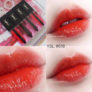 Son kem lì YSL 612 618 mầu đỏ hồng sang chảnh