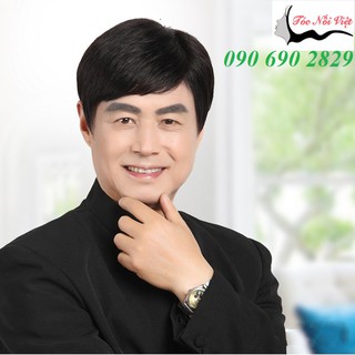 Tóc đội nam trung niên bằng tóc thật, tóc người