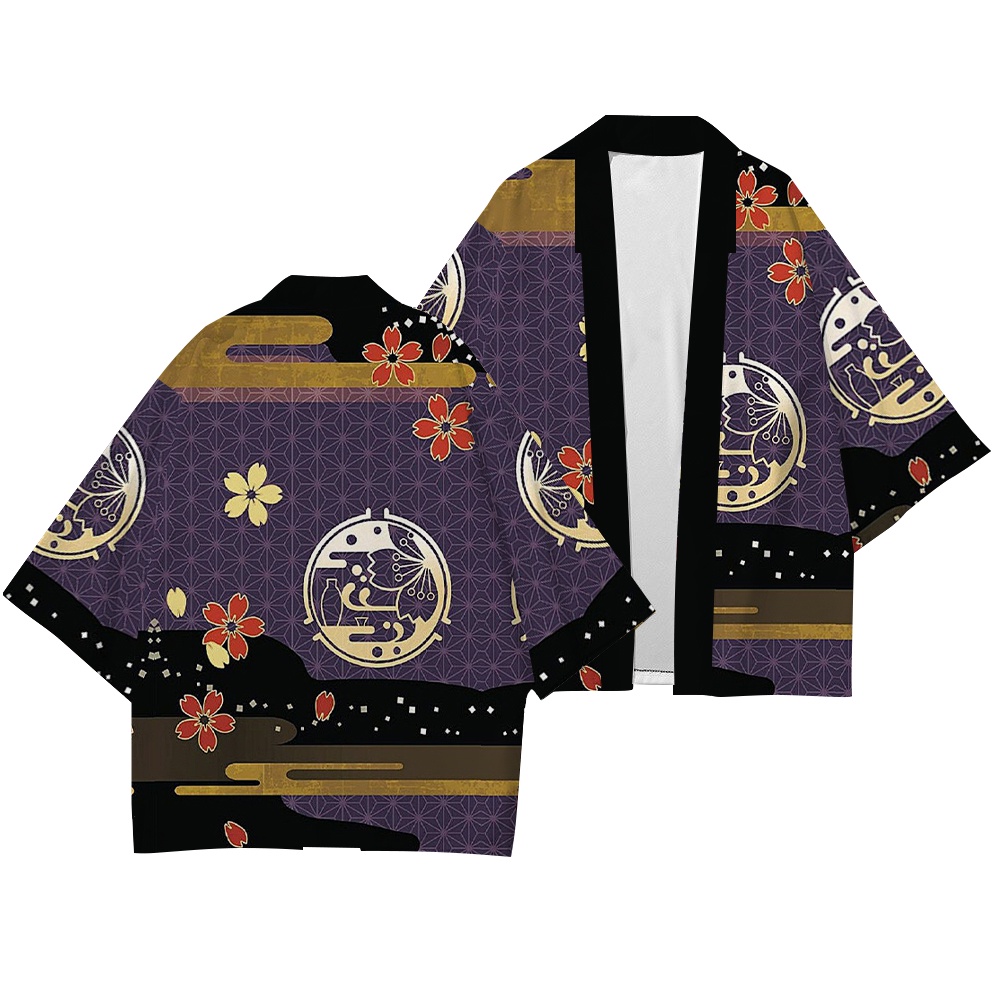 Áo Khoác Kimono Tay 3 / 4 In Hoa Cúc Thời Trang Hè Thu Mới Cho Nam
