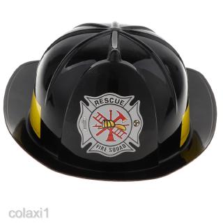 Dress Up Toy Fireman Role Play Tools Plastic Safety Hat Helmet for Kid Black