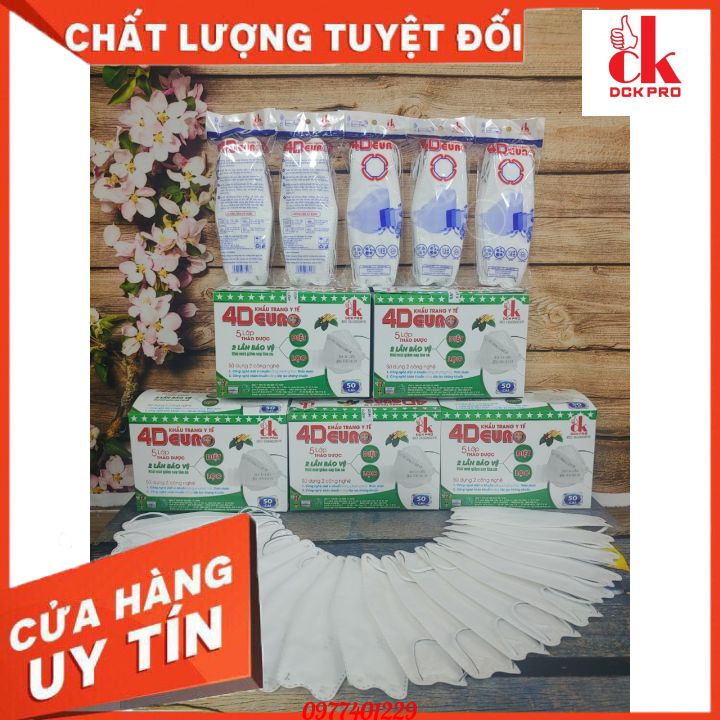 Khẩu Trang Y Tế 4D Euro 5 Lớp Kháng khuẩn Dày Dặn