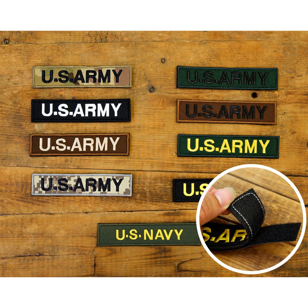 Logo patch vải Velcro U.s.army khoá dán dùng trang trí quần áo quân đội, mũ(nón), balo