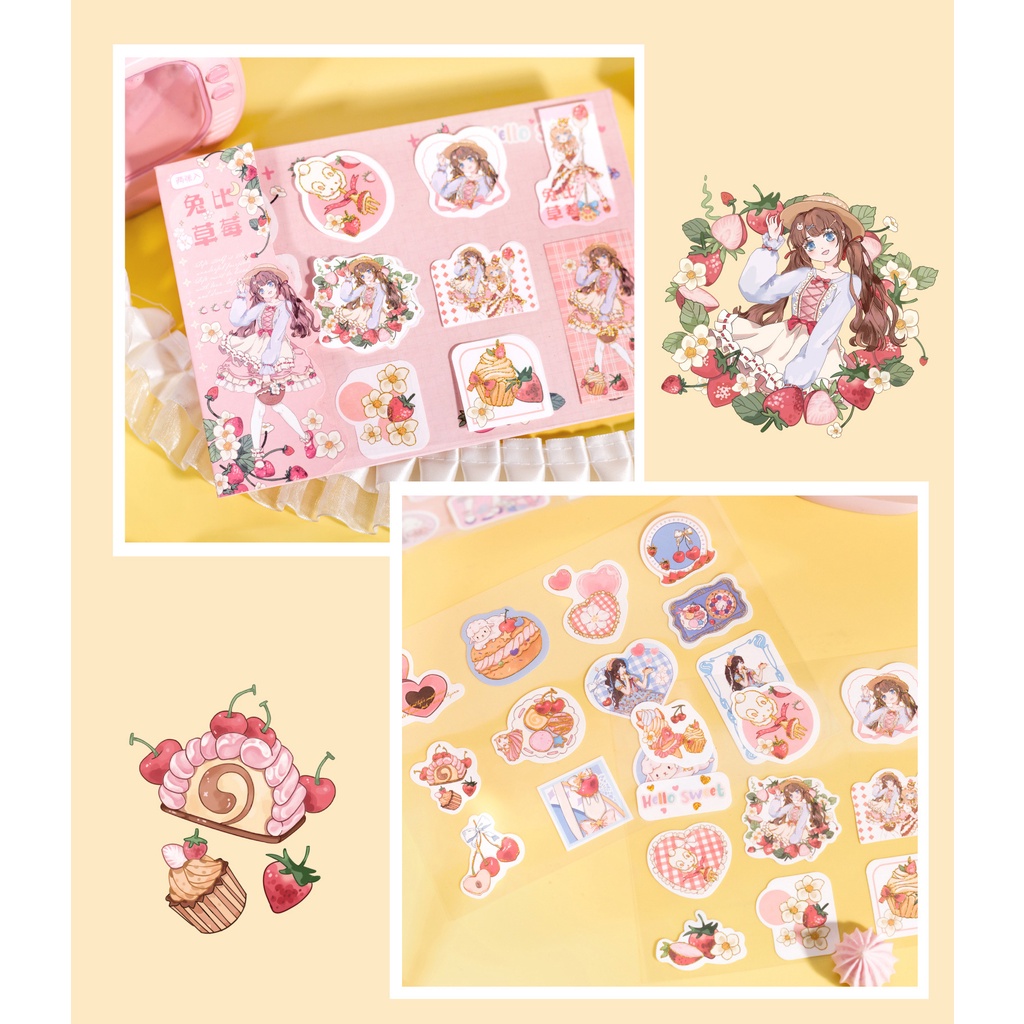 Sticker cute - hình dán hoạt hình, trang trí - Chương phép thuật - 1 pet x 2 tờ