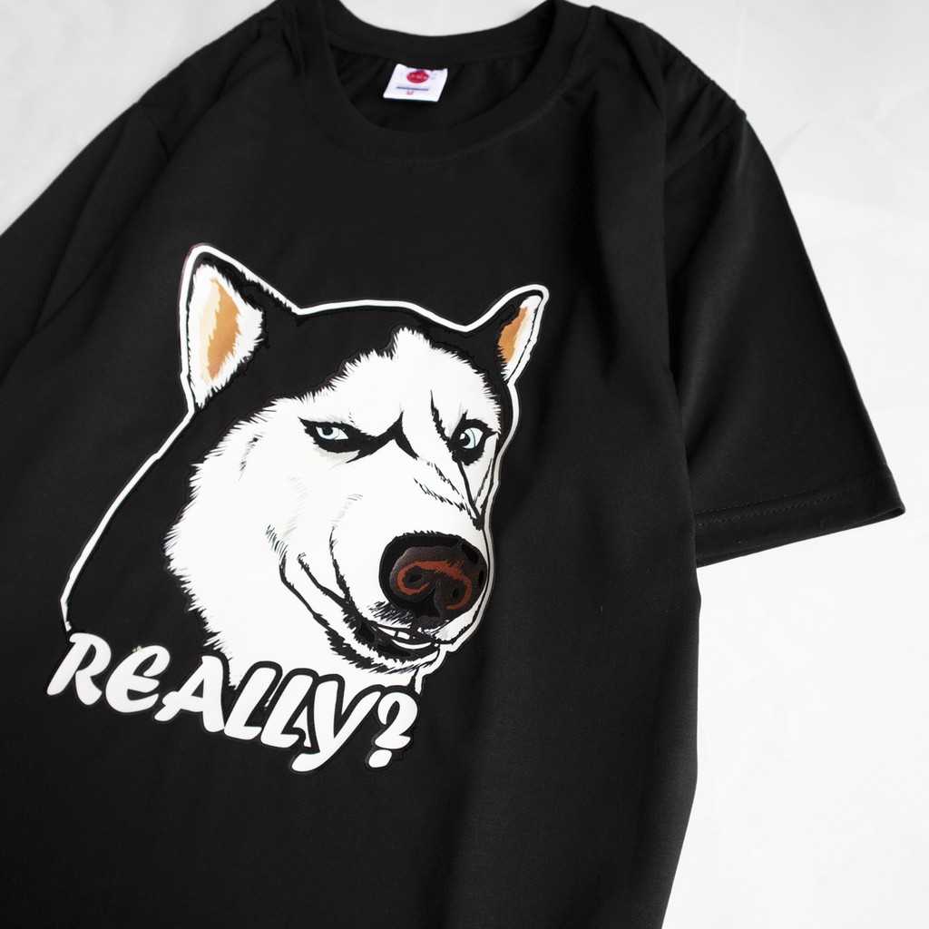 Áo Phông Cotton Unisex Hoạ Tiết Husky Mã 193