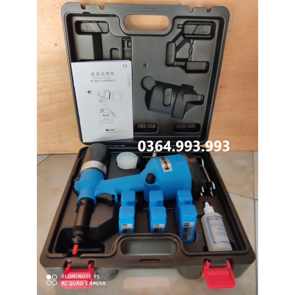 Máy bắn tán rút/ecu rút/đai ốc rút bằng khí nén từ M3-- M12. Hãng Rocol. Mã RL0312