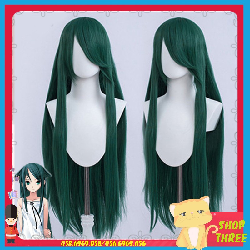 [Sẵn] Wig/tóc giả cơ bản nữ thẳng xanh rêu đậm/xanh lá cây đậm 1m -100cm tại MIU SHOP 03