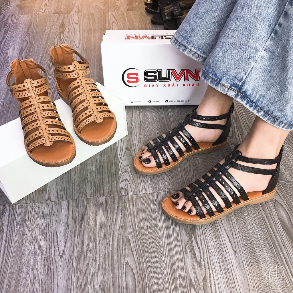 [Mã SKAMLTSM9 giảm 10% đơn 99K] Sandal Chiến Binh đẹp khóa sau da mềm nhiều quai Suvn
