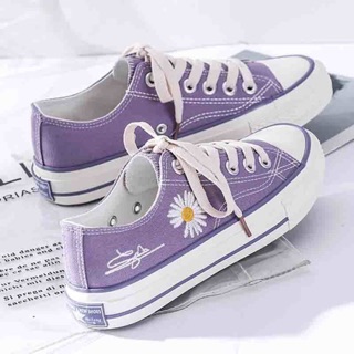 Giày Đế Thấp🍁FREESHIP🍁 Giày Mũi Nhọn Thấp Cổ Hoa Cúc