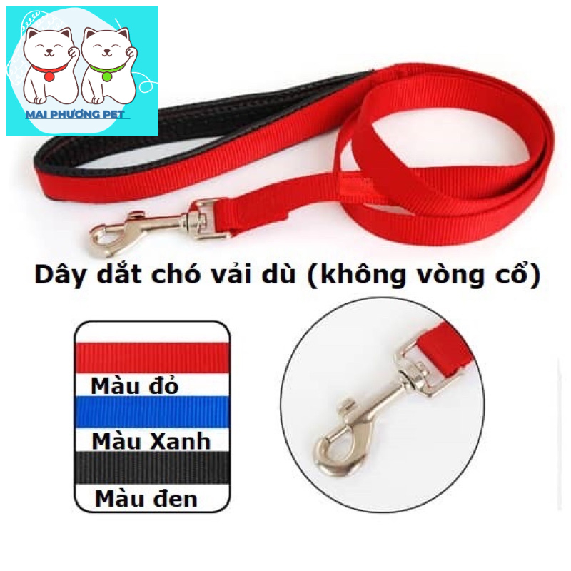 Dây dắt chó mèo loại vải dù dài 1 mét (không kèm vòng vổ) chịu lực cho mèo hoặc chó dưới 20kg
