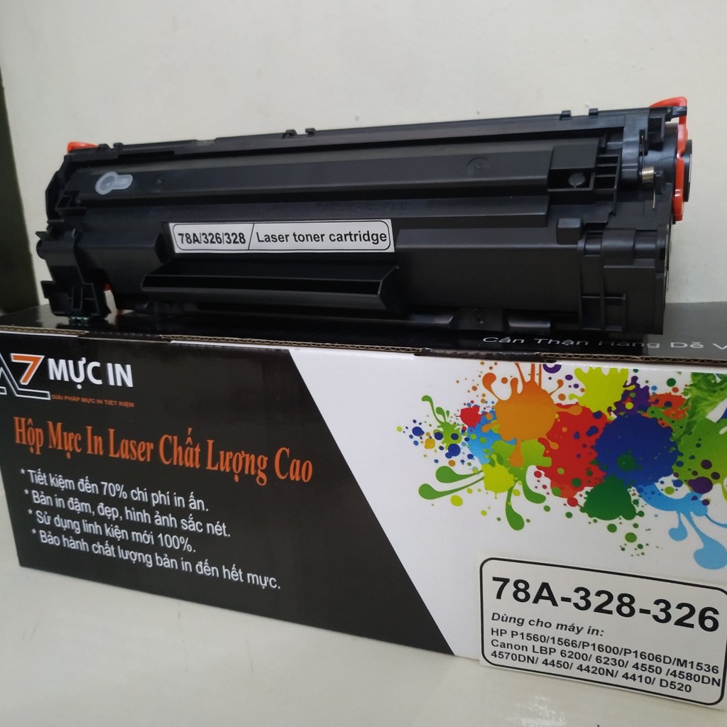 Hộp mực 78A 326 328 [Bảo hành 3T] | Mực máy in LBP 6230DN, 6200, HP P1566 P1606, 1536dnf  đậm đẹp, có xuất VAT