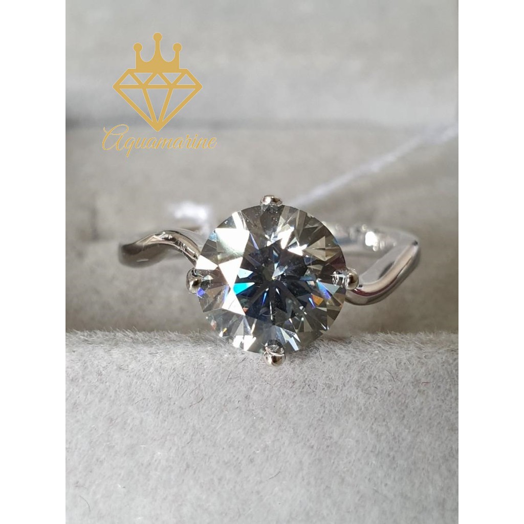 Kim cương nhân tạo Moissanite Round Grey
