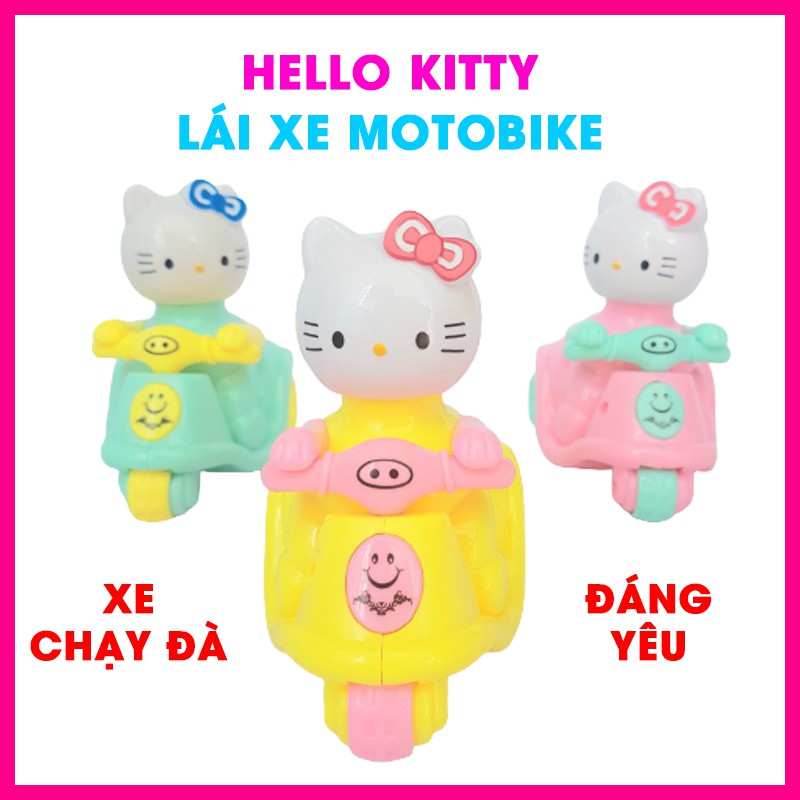 Xe đồ chơi Hello Kitty lái motobike chạy đà nhẹ nhàng dễ thương cho bé gái