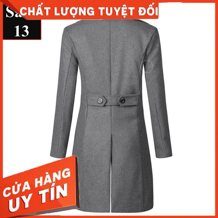 HÀNG NHẬP KHẨU -  Áo Măng Tô Nam Dáng Dài - Áo Khoác Dạ Nam Dài Sans13 Sans Shop San Shop - Hàng Nhập Khẩu