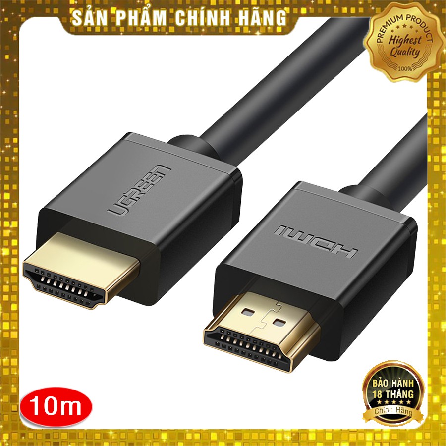 Cáp HDMI Ugreen 10110 dài 10m chuẩn HDMI 1.4 hỗ trợ Full HD,4K cao cấp - Hapustore