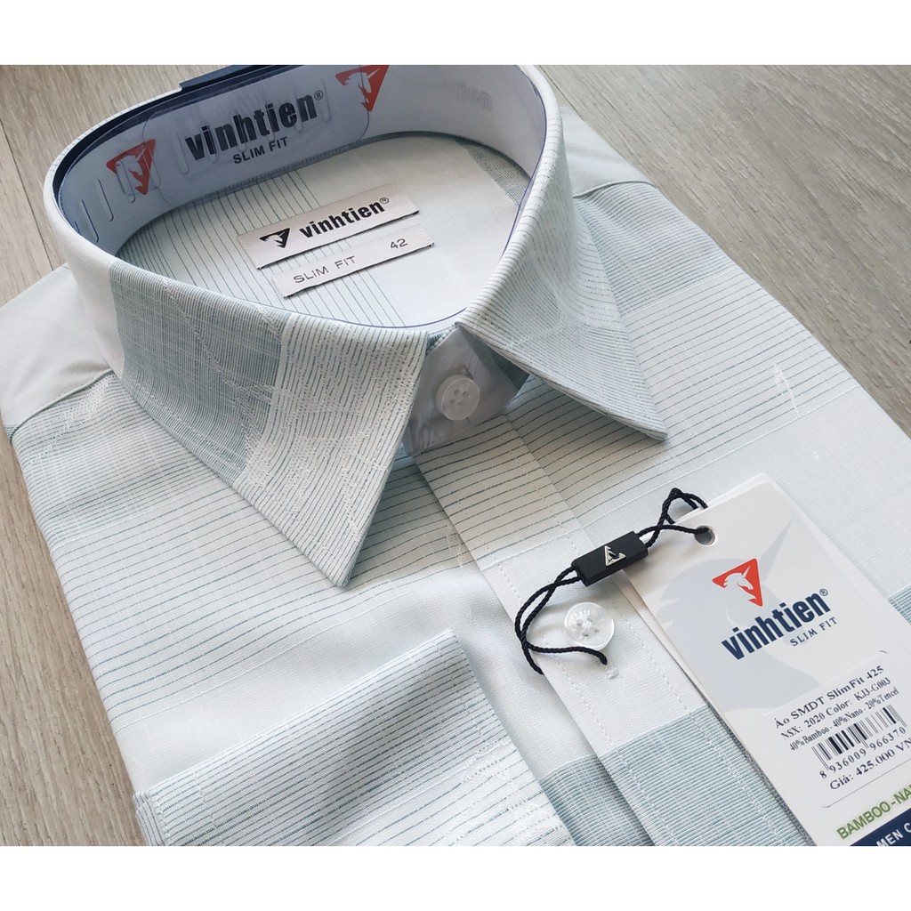 Áo Sơ Mi Tay Dài Bamboo Dáng SlimFit Vĩnh Tiến G003