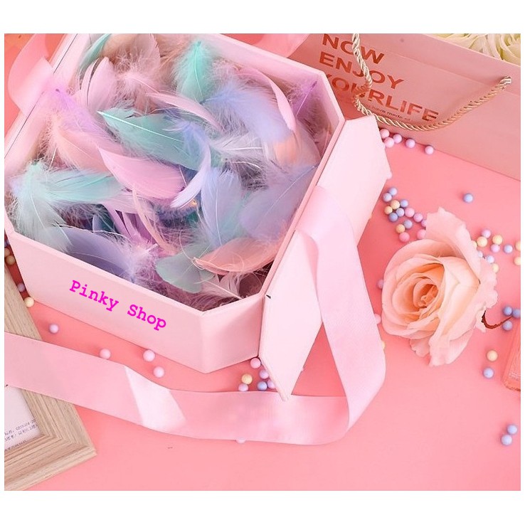 [Hàng đẹp, mới 100%, có sẵn] Lông vũ 8-15 cm nhiều màu, tông pastel ngọt ngào, Pinky Shop phụ kiện dreamcatcher, mã LV01
